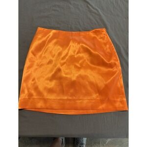 Grey lab Los Angeles Size Small Orange High Waist Mini Skirt Side Zipper